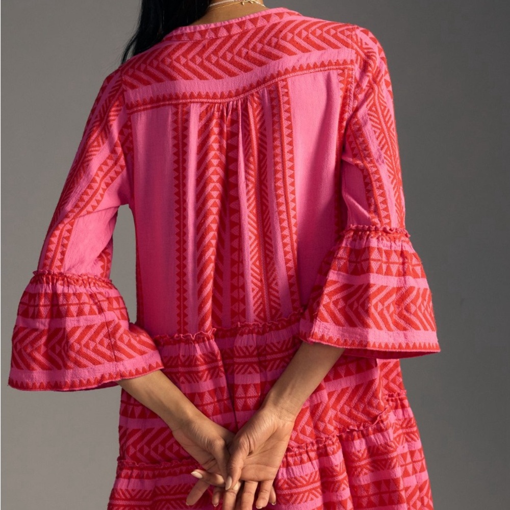 EUC Anthropologie dress bright red size M